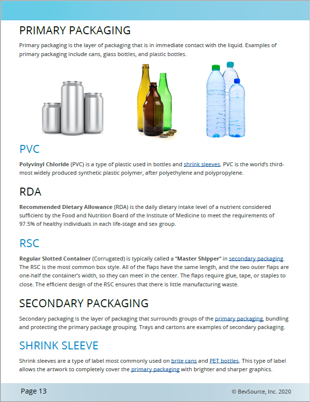 Primary and Secondary Packaging for Beverages